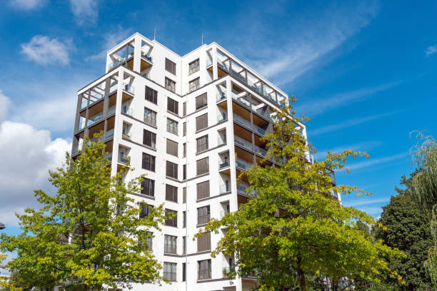 Big modern apartment house seen in Berlin, Germany